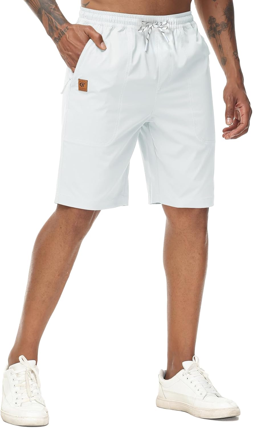 YuKaiChen Men's Shorts Classic Fit Twill Summers Casual Shorts with Zip Pockets...