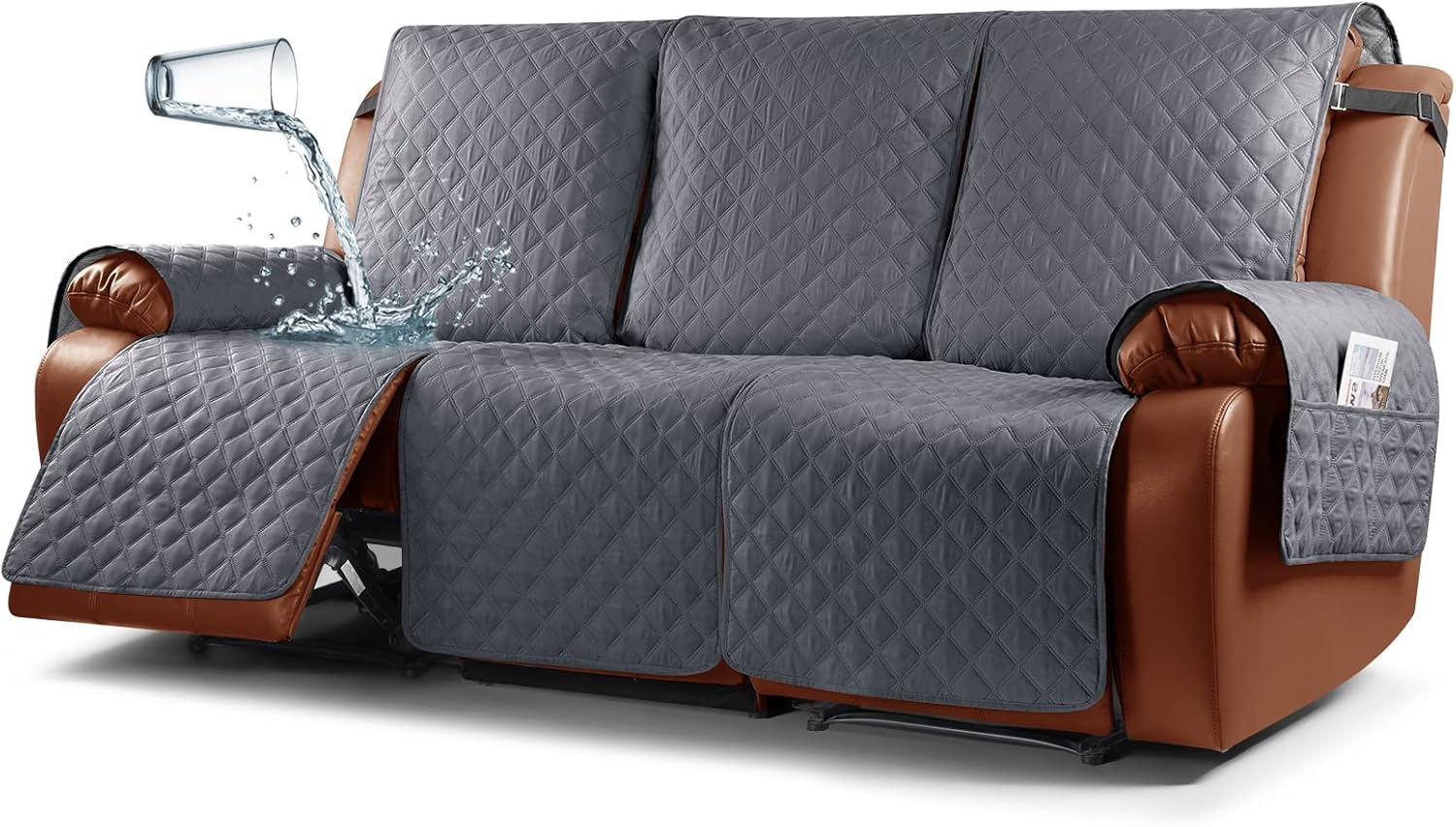 Ruaozz Waterproof Recliner Sofa Cover 1-Piece Couch Covers for Reclining Couches...