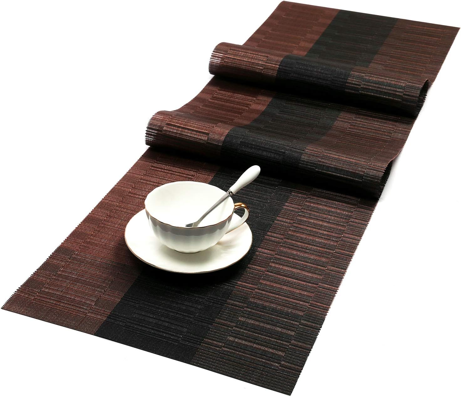 SHACOS Table Runners Woven Vinyl Table Mats 12x54 inch for Kitchen Dining Table...