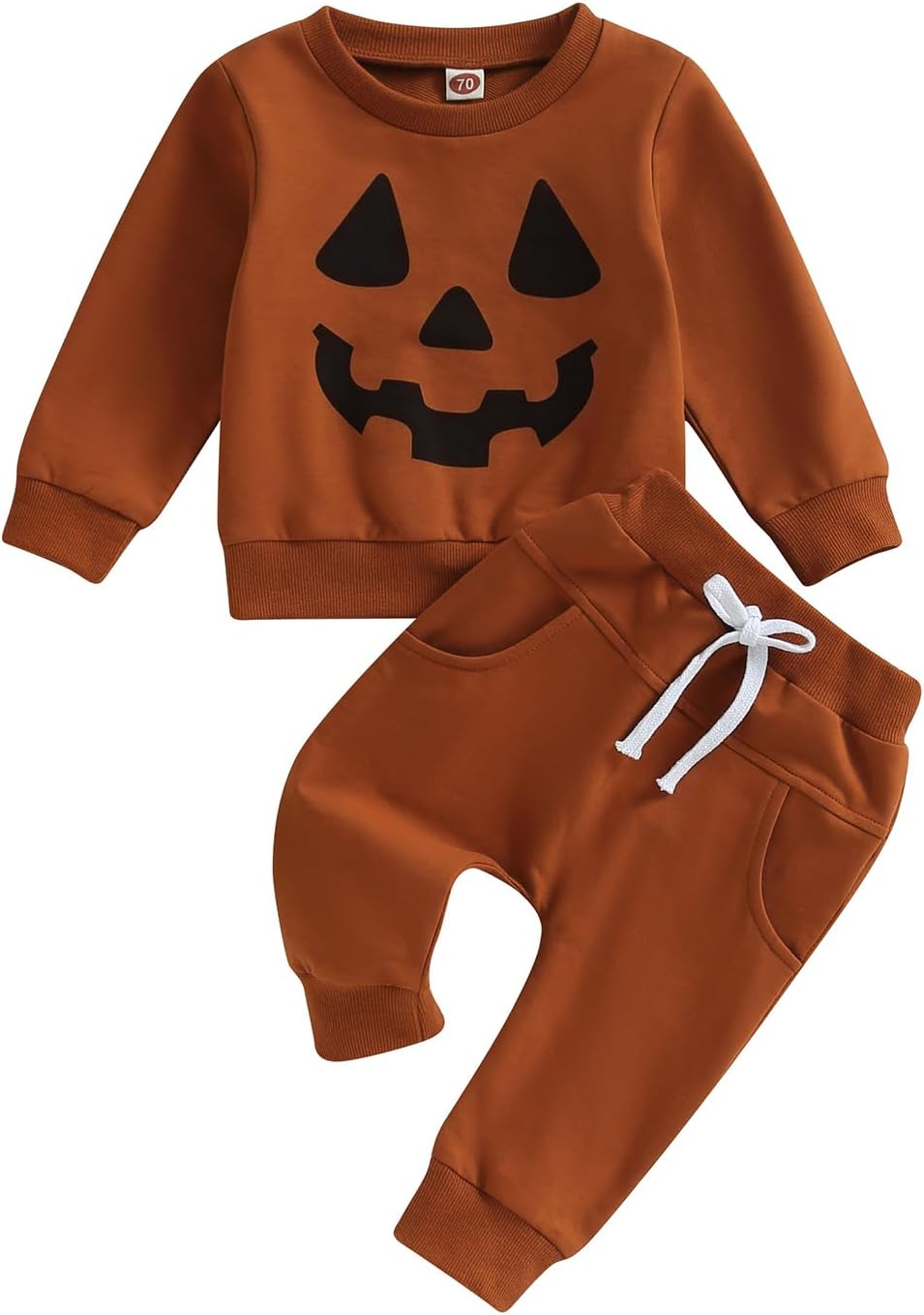 Infant Baby Boy Halloween Pants Outfits Long Sleeve Shirts Pumpkin Sweatshirt Pa...