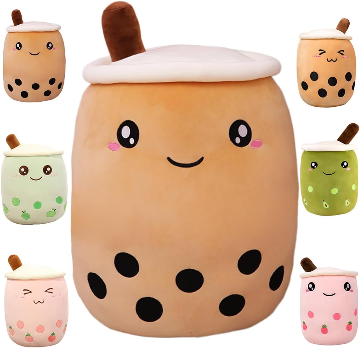 Kekeso Boba Plush Pillow Stuffed Toy Soft Lifelike Bubble Pearl Milk Tea Hugging...