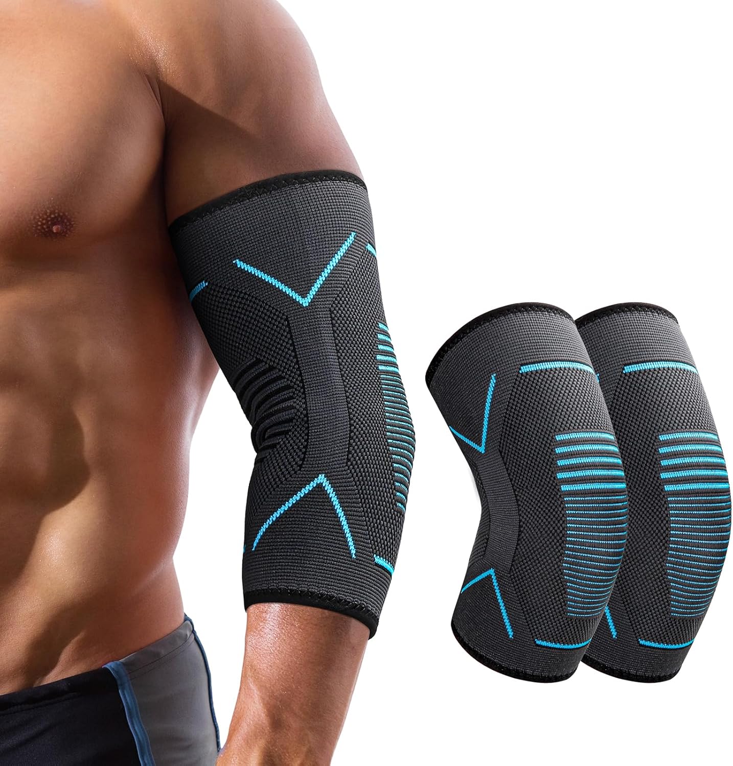 Molsdon Elbow Support for Men Women, 2 Pack Elbow Brace Compression Sleeves Supp...