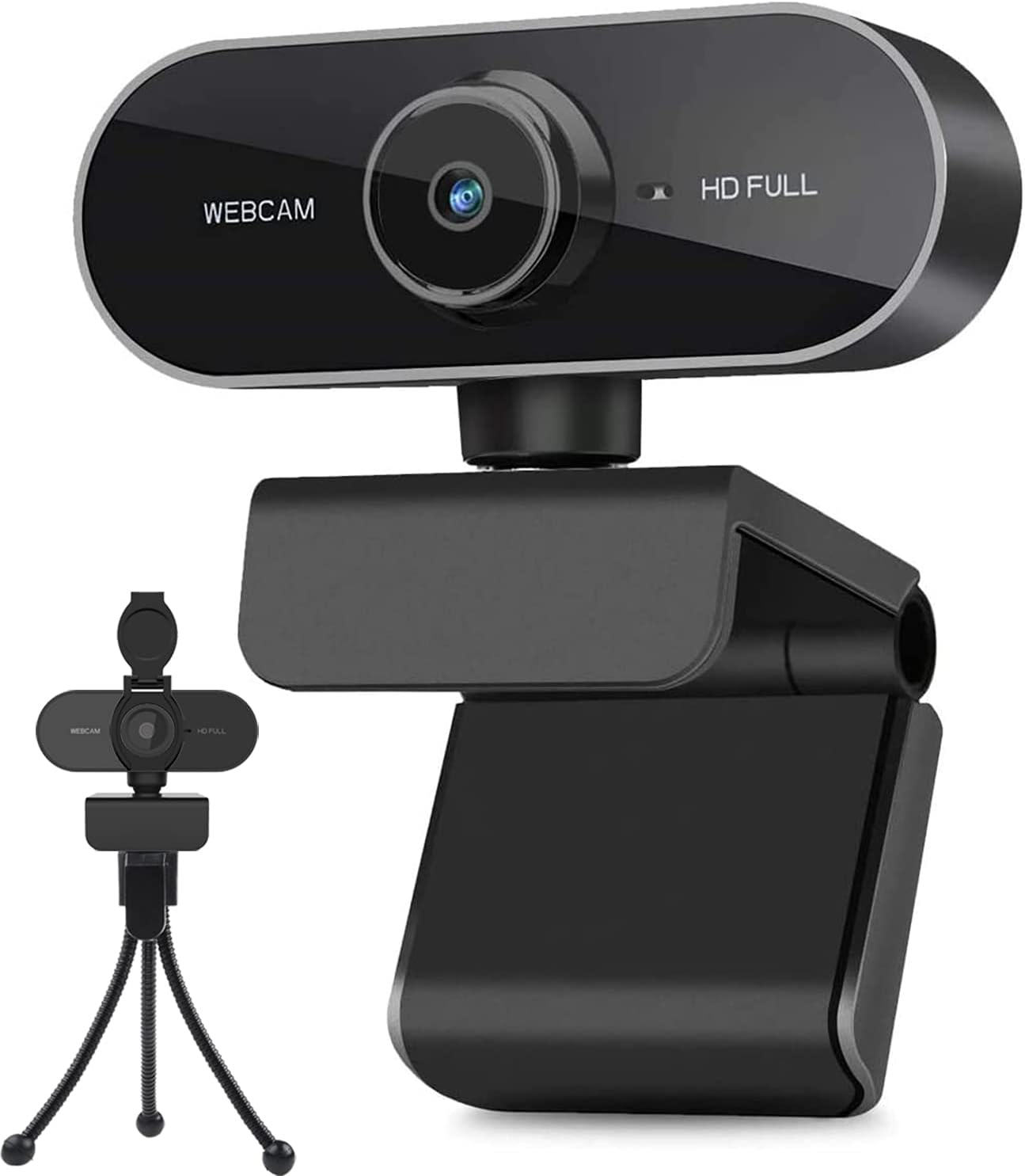 Webcam with Microphone and Tripod for PC, Desktop,...