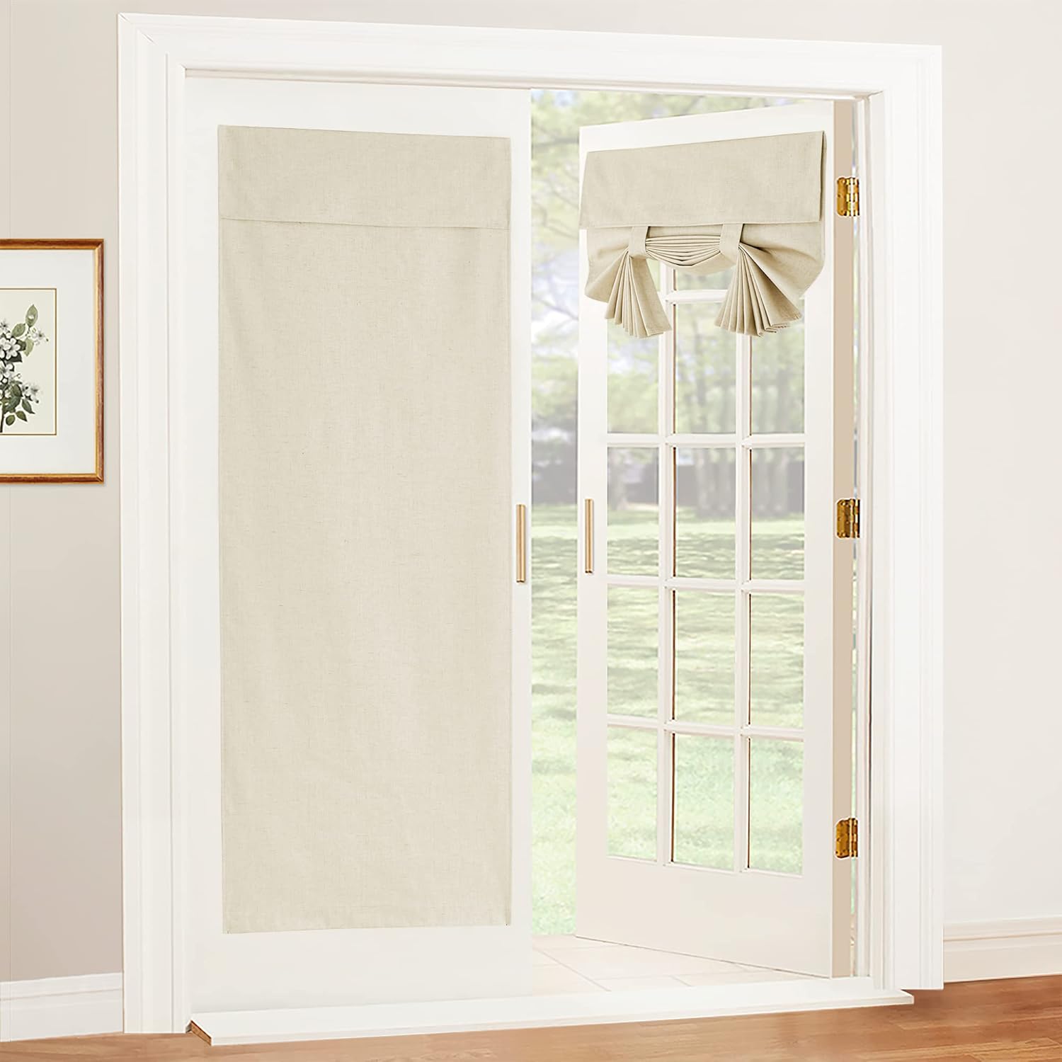 RYB HOME Door Curtains for Door Window 69 inches, 100% Blackout French Glass Doo...