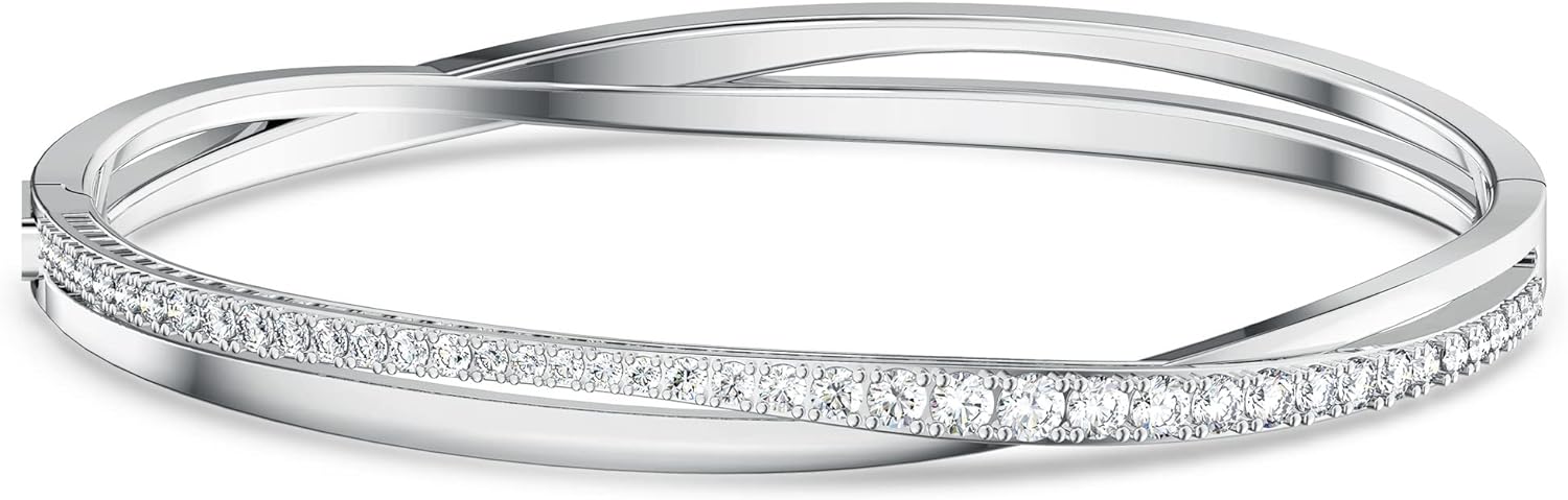 SWAROVSKI Twist Rows Crystal Bracelet Collection, Rhodium & Rose Gold Tone Finis...