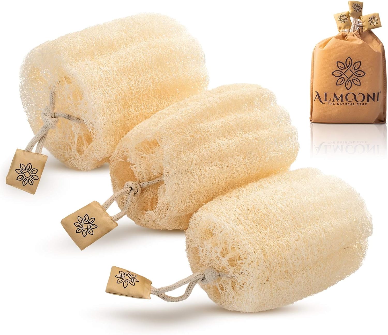 Almooni Egyptian Loofah Exfoliating Body Scrubber, Natural Real Egyptian Shower...