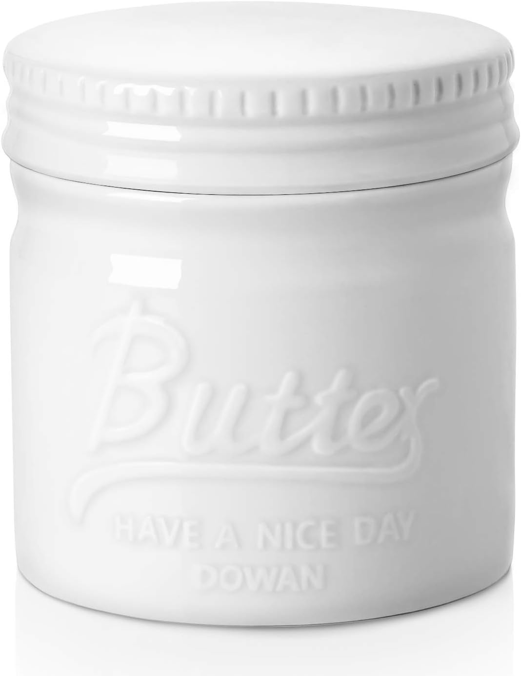 DOWAN Butter Crock, French Butter Dish for Spreadable Soft Butter, Ceramic Butte...