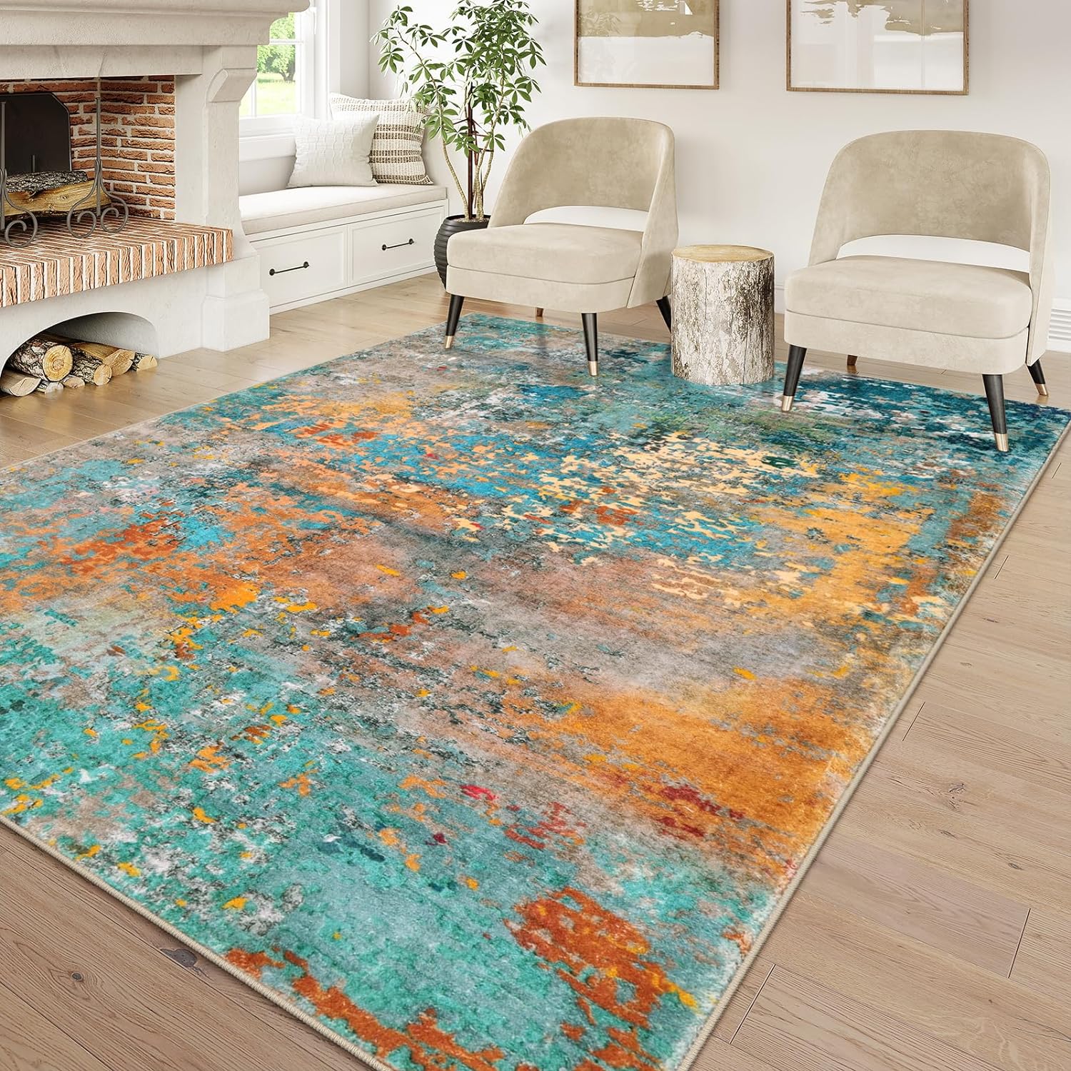 Lahome Modern Abstract Area Rug 6x9 Rugs for Livin...