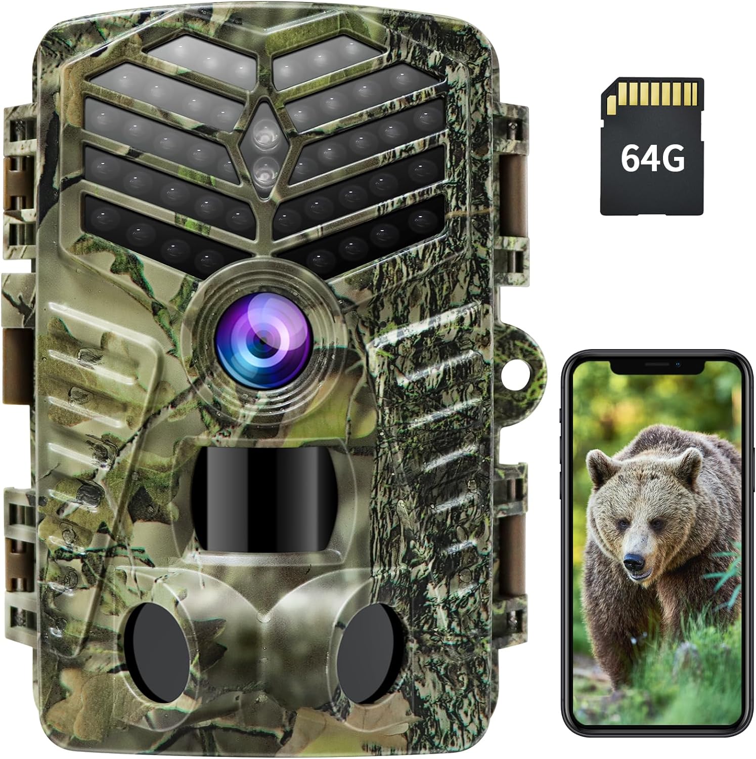 XTU Wildlife Camera WiFi Bluetooth - 2.7K 48MP Trail Camera with Night Vision Mo...