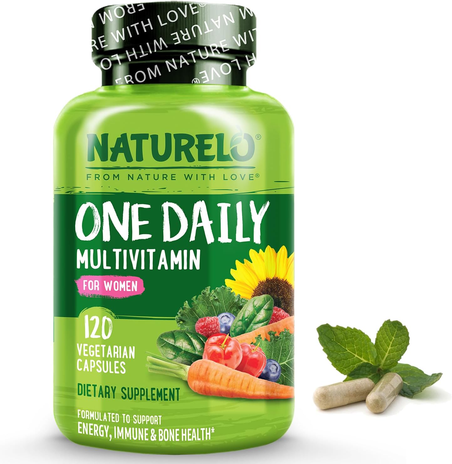 NATURELO One Daily Multivitamin for Women - Energy Support - Whole Food Suppleme...
