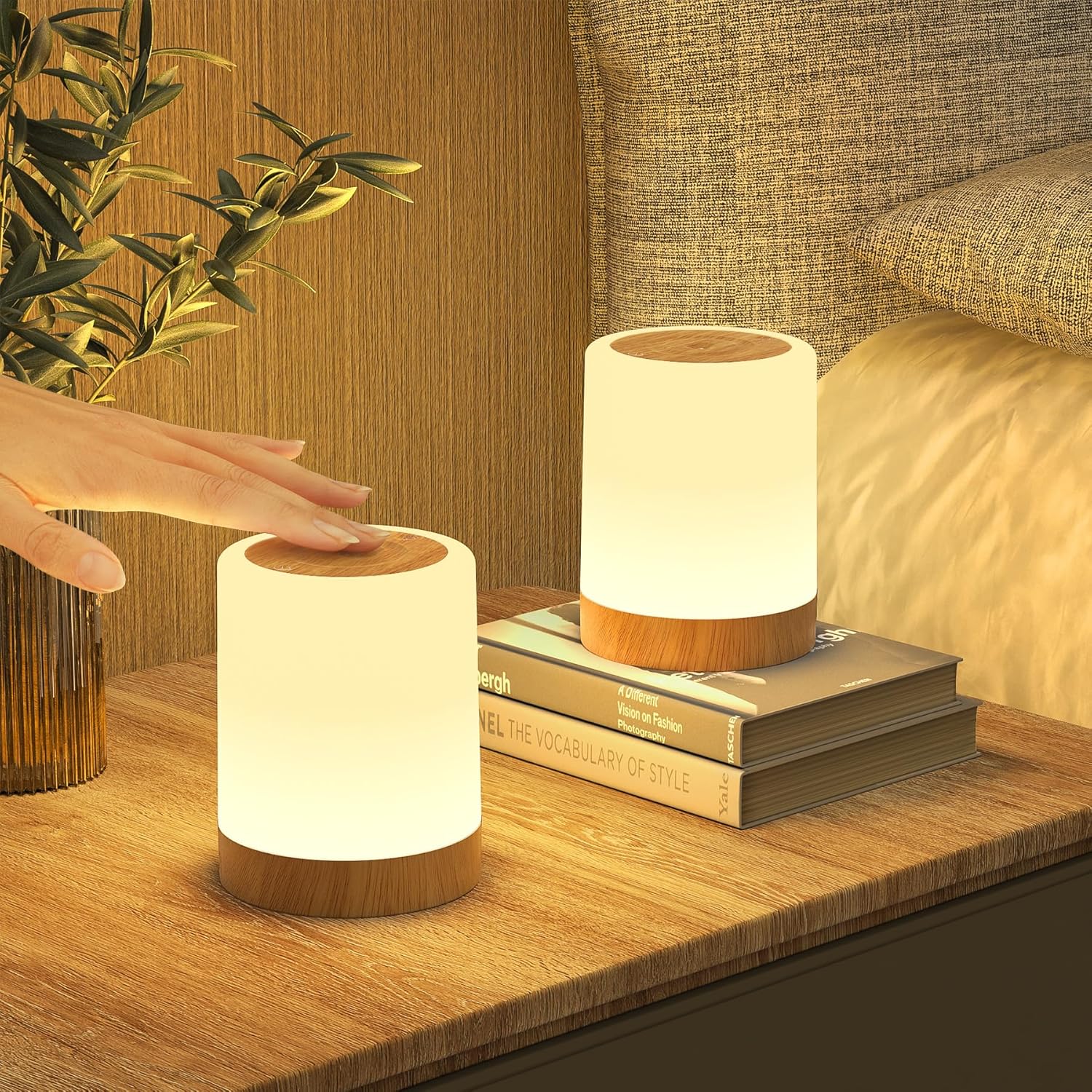 Bonsery Night Lights Kids Set of 2, LED Dimmable Touch Bedside Lamps with 256 RG...