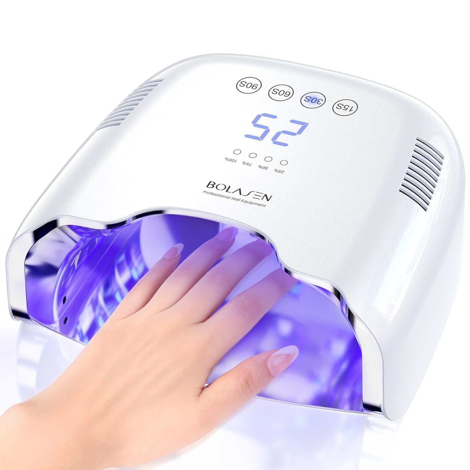 BOLASEN Cordless Rechargeable UV Nail Lamp - UV Light for Gel Nails with Metalli...
