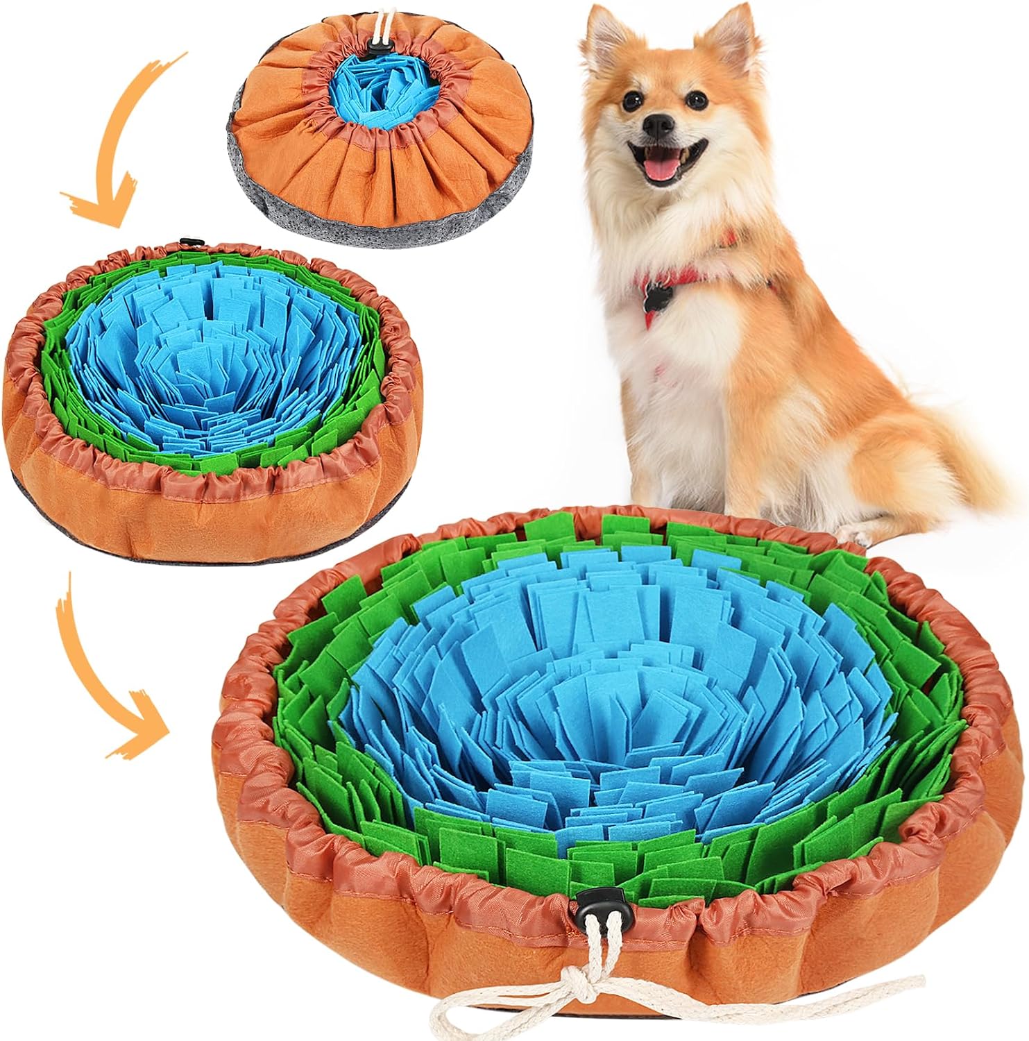 Vivifying Snuffle Mat for Dogs,Durable Dog Snuffle Mat, Washable Interactive Gam...