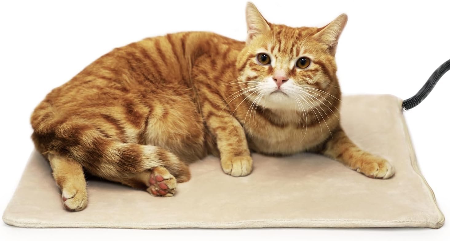 NICREW Pet Heating Pad for Dogs and Cats, Heated Cat Bed with Steel-Wrapped Cord...
