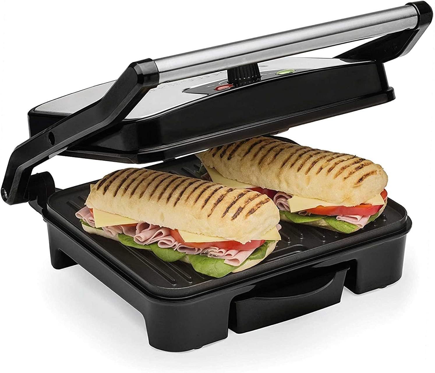 Andrew James Panini Press & Health Grill with Large Non-Stick Plates | Removable...