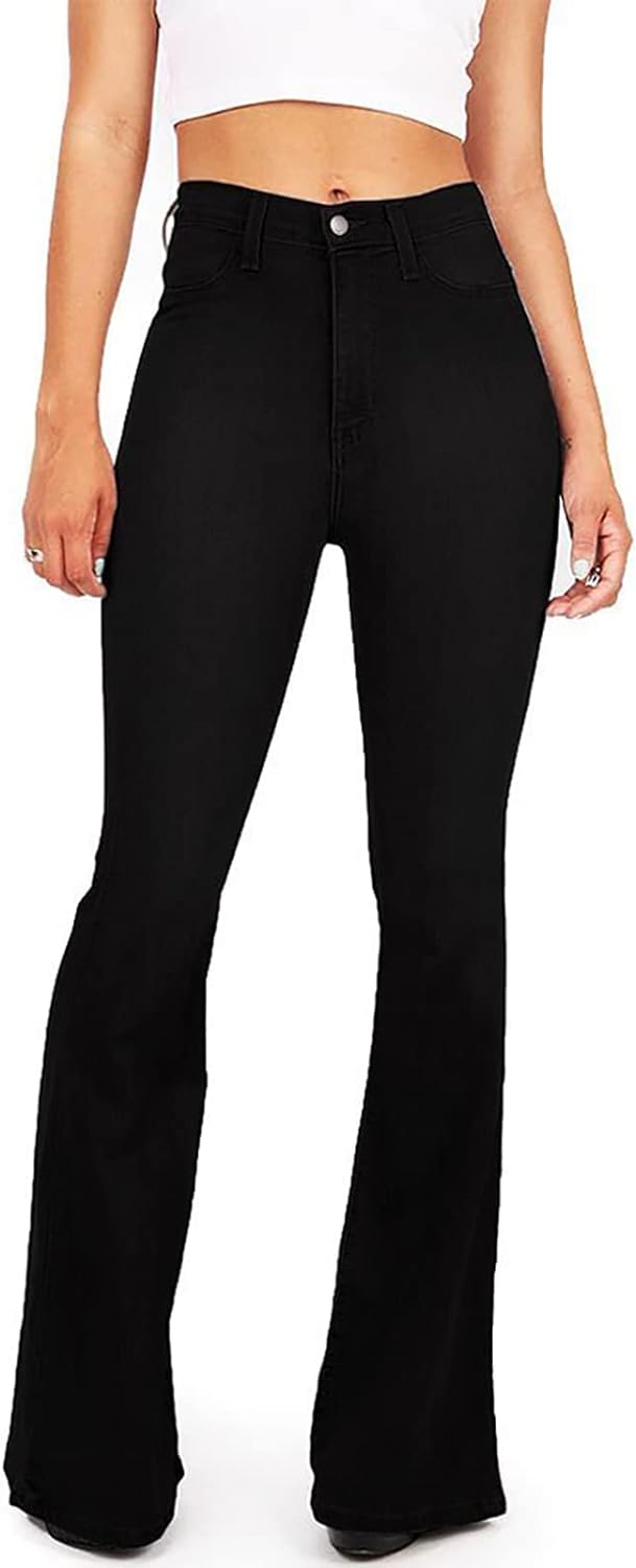 KDF Flare Jeans for Women Women's Bootcut Bell Bottom Jeans High Waisted Stretch...