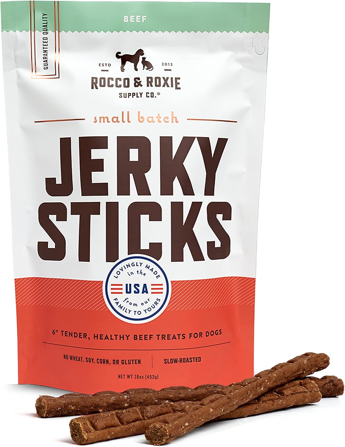 Rocco & Roxie Jerky Dog Treats Made in USA Healthy Treats for Potty Training Hig...
