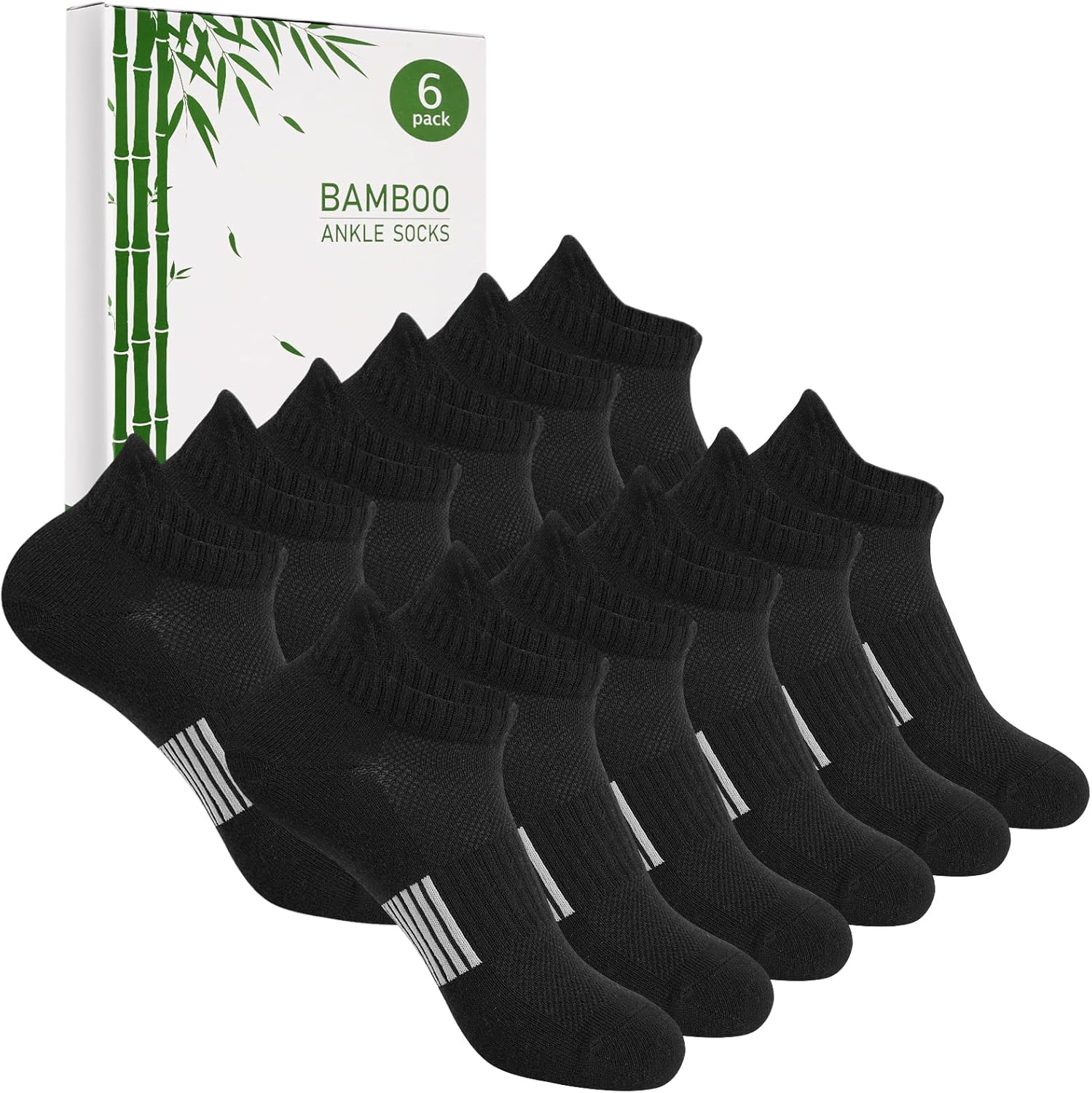Blu Ninfee Bamboo Trainer Socks Womens 3-5/6-8, Ladies Ankle Running Socks Breat...