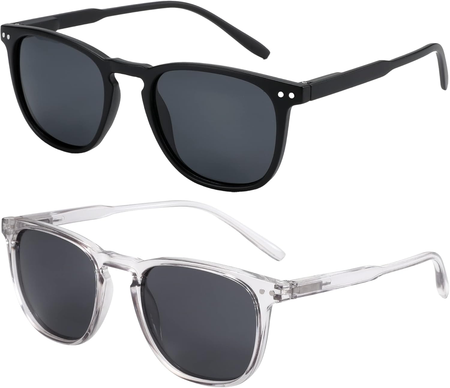ZENOTTIC 2 Pack Polarised Sunglasses Womens Mens Retro Vintage Round and Square...