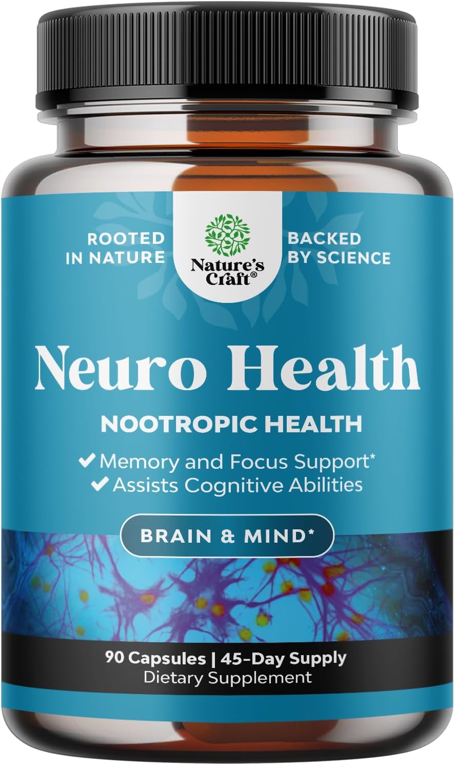 Advanced Nootropics Brain Support Supplement - Synergetic Mental Energy and Focu...