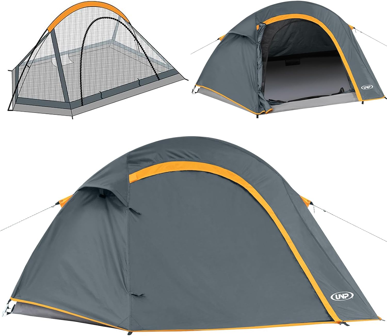 Camping Tent 4 Person, Waterproof Windproof Tent with Rainfly Easy Set up-Portab...