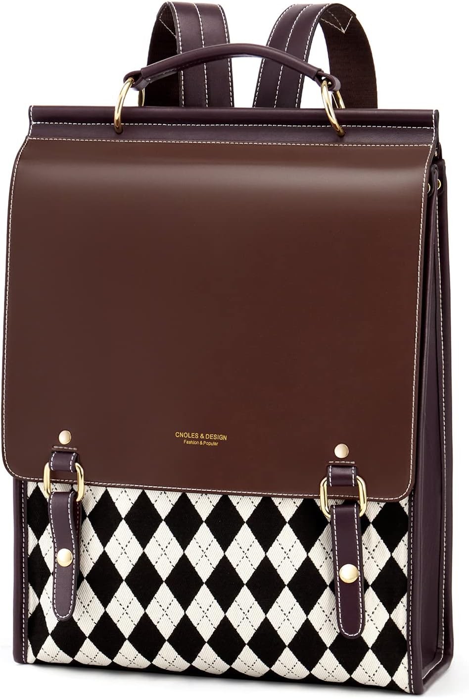 Cnoles Leather Backpack Purse For Women Fashion Ladies Vintage Bag Casual Colleg...