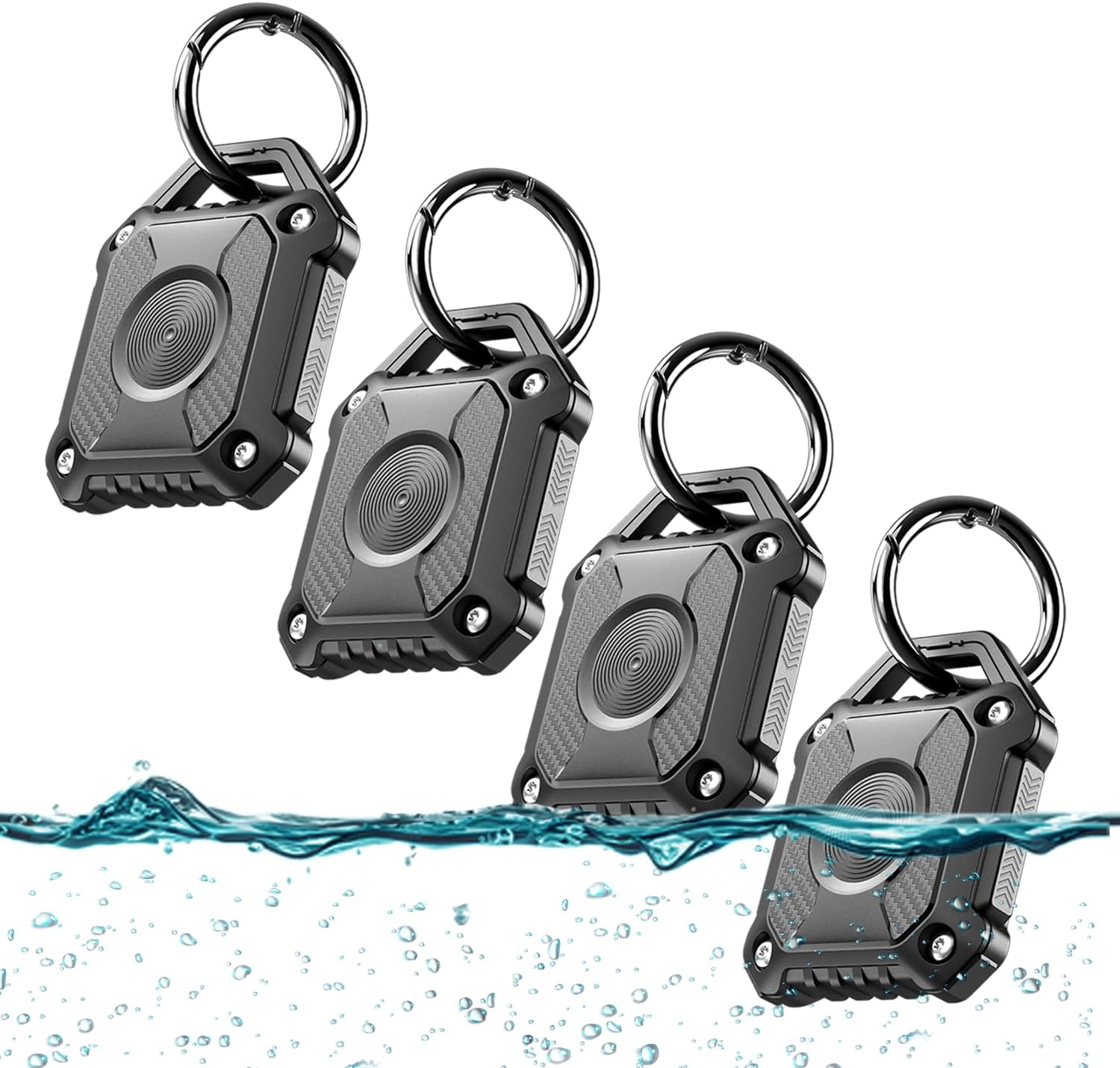 4 PACK Airtag Holder, IP68 Waterproof Apple Air Tag Keyring,Hard TPU Airtags cas...