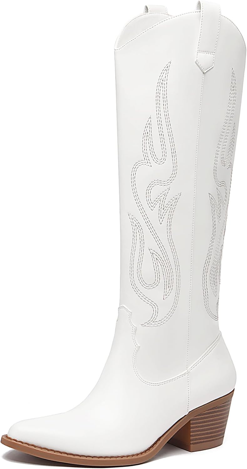 Athlefit Cowboy Boots For Women Knee High Pointed...