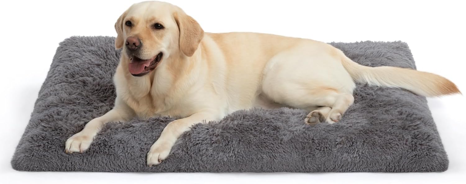 XL Dog Bed Crate Pad Mat for Dog Cages Fluffy Washable Dog Bed for Extra Large S...