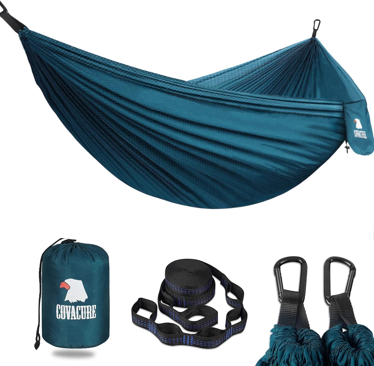 COVACURE Camping Hammock - 270 * 150cm Ultralight 70-Denier Durable & Breathable...
