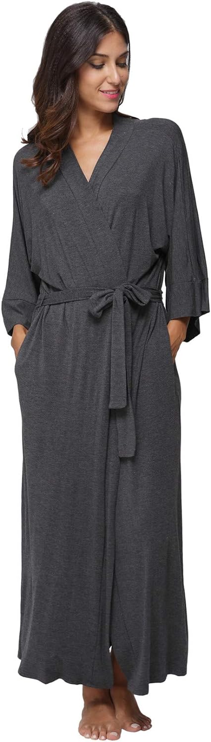 Women's Soft Robes Long Bath Robes Full Length Kimonos Sleepwear Dressing Gown,S...
