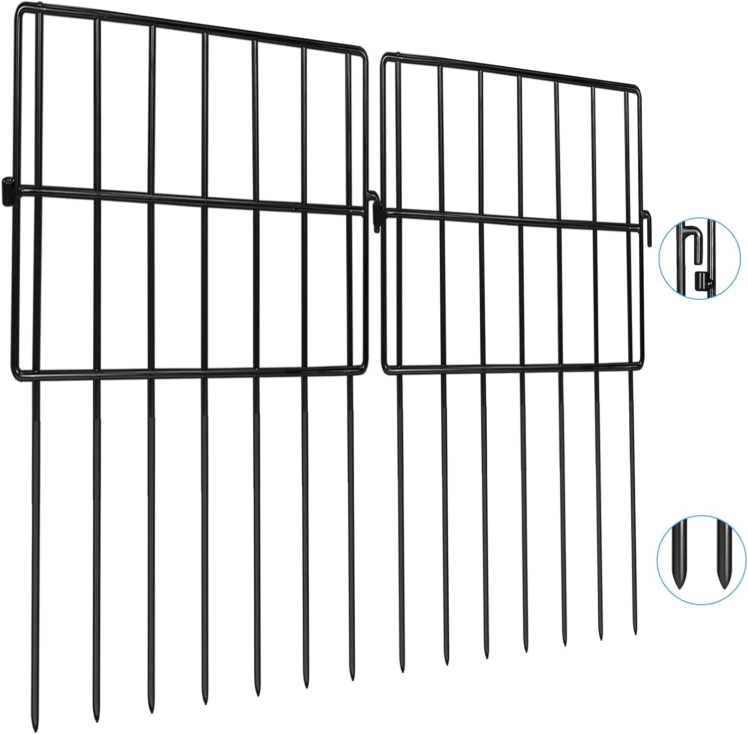 22 Pack Animal Barrier Fences, 1.5" Gap No Digging Garden Fence Panels, Metals B...
