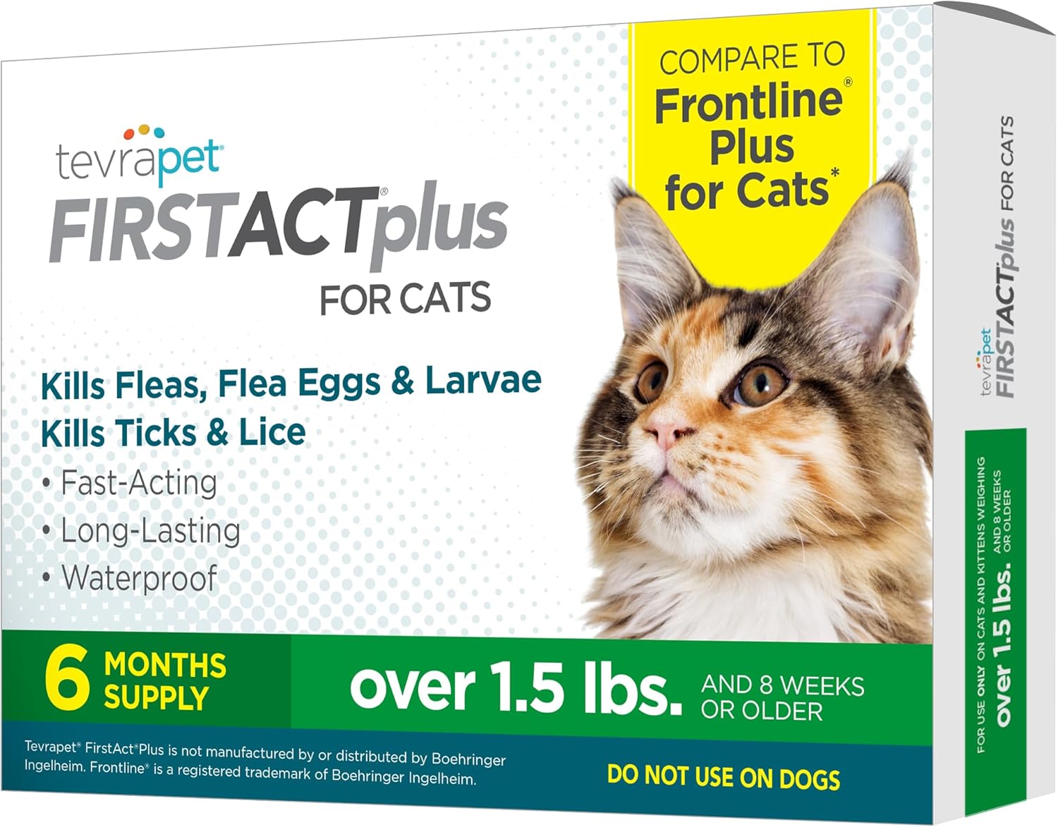 TevraPet FirstAct Plus Flea and Tick Prevention for Cats Over 1.5lbs, 6 Monthly...