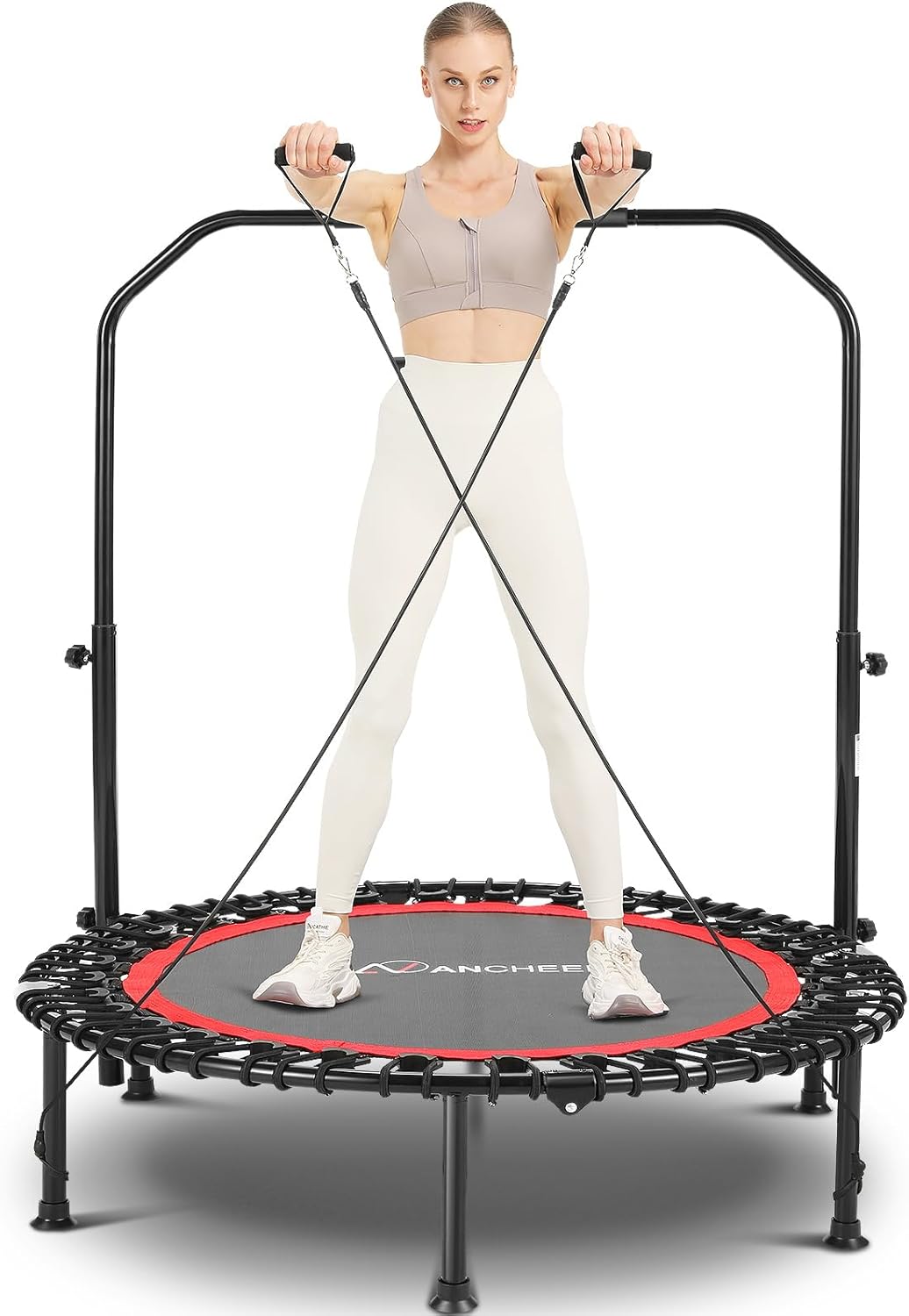 ANCHEER 40" Foldable Mini Trampoline,Max Load 450lbs/550lbs Indoor Trampoline,wi...