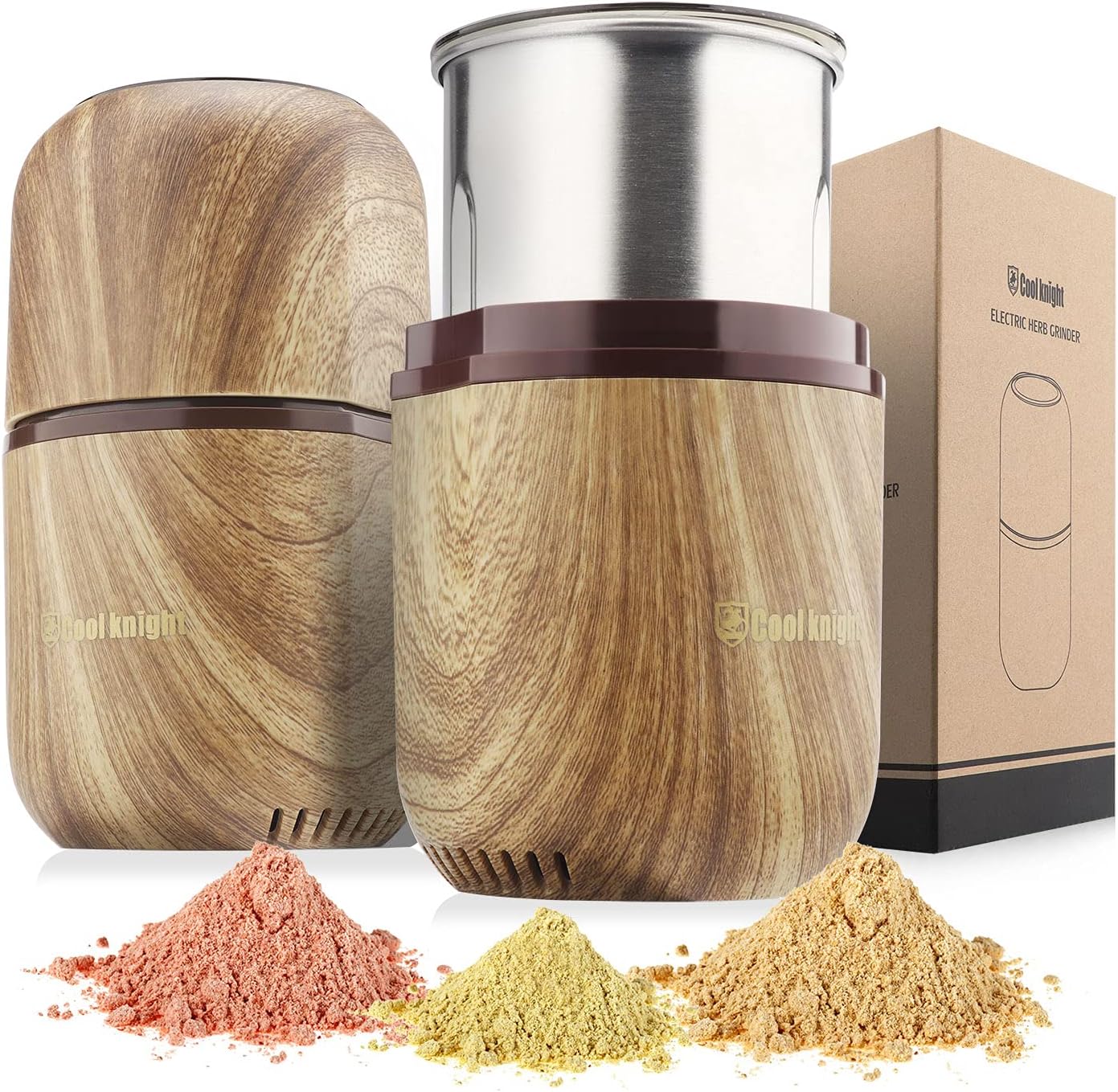 COOL KNIGHT Herb Grinder Electric Spice Grinder [Large Capacity/High Rotating Sp...