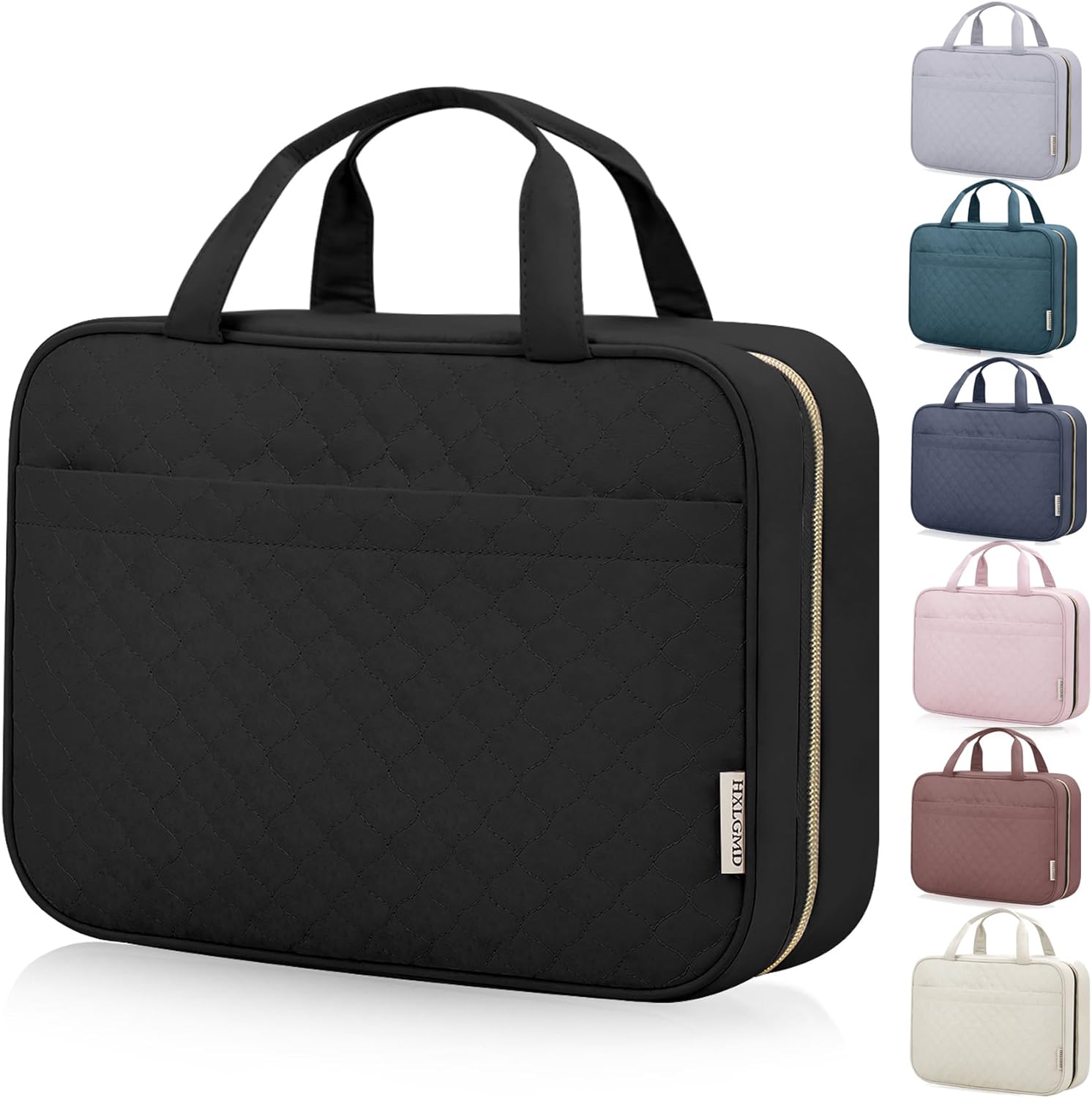 Travel Toiletry Bag for Women, Portable Makeup Cosmetic Bag with Hanging Hook, T...