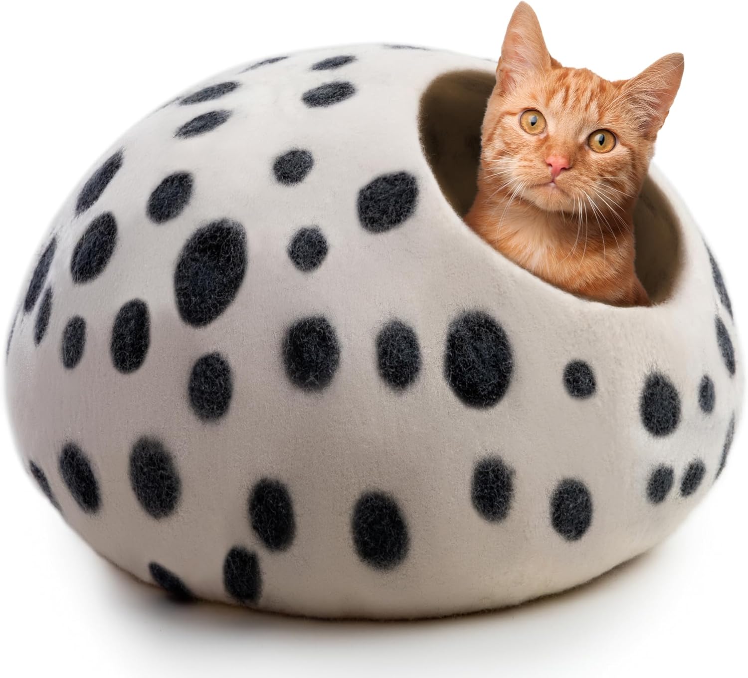 Woolygon Luxurious Eco-Friendly Merino Wool Cat Cave Bed - Foldable Hideaway Pod...