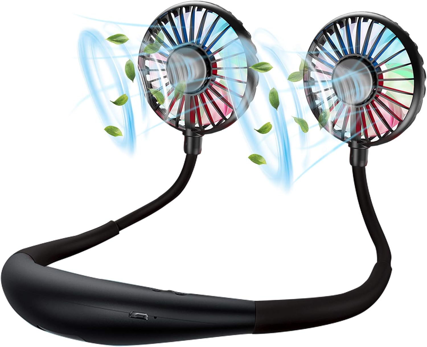 Neck Fan, Rechargeable Battery Operated Portable Fan 2600mAh, Hands Free Persona...