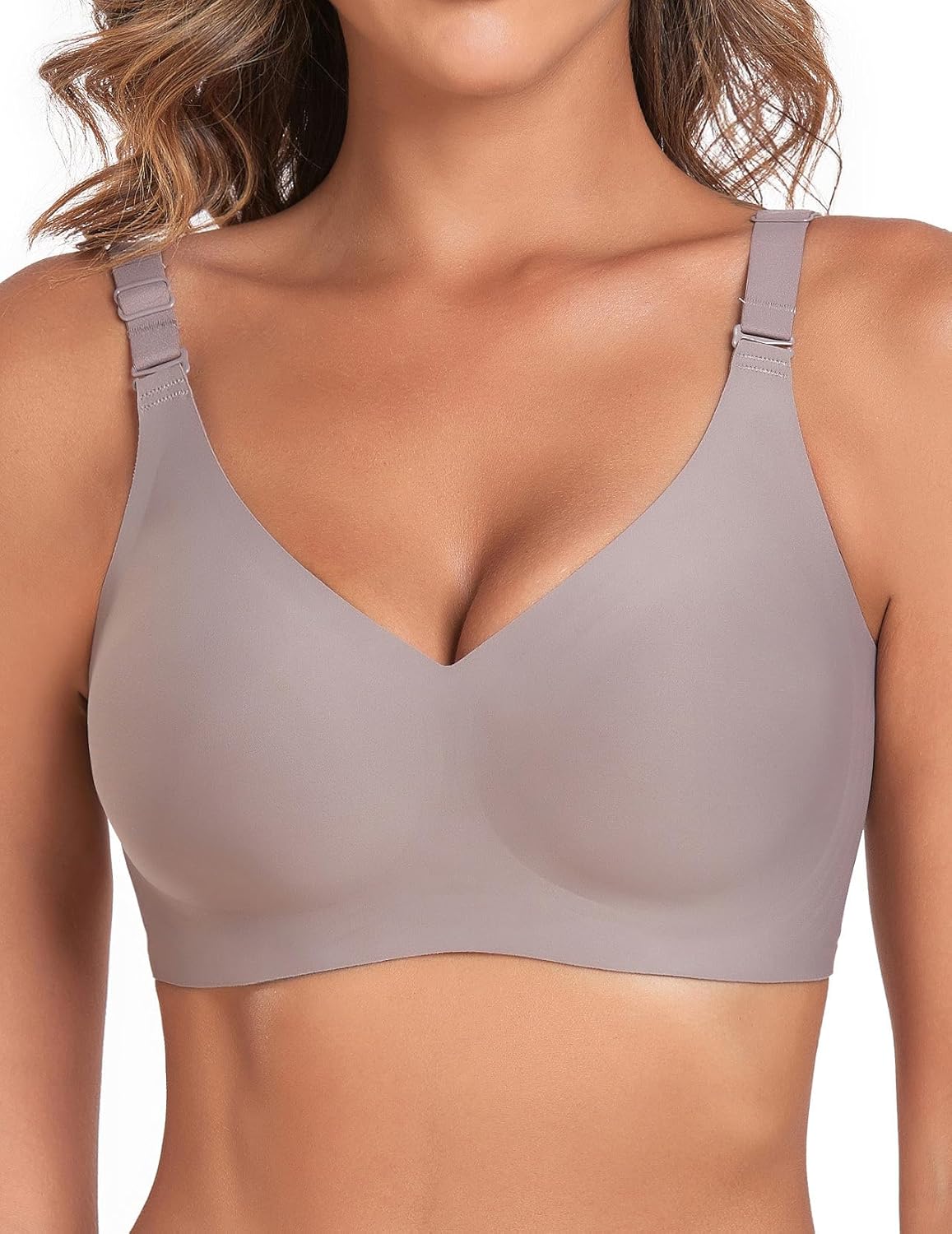 Silky Bras for Women No Underwire V Neck Bralettes for Women Cloud Feel Everyday...