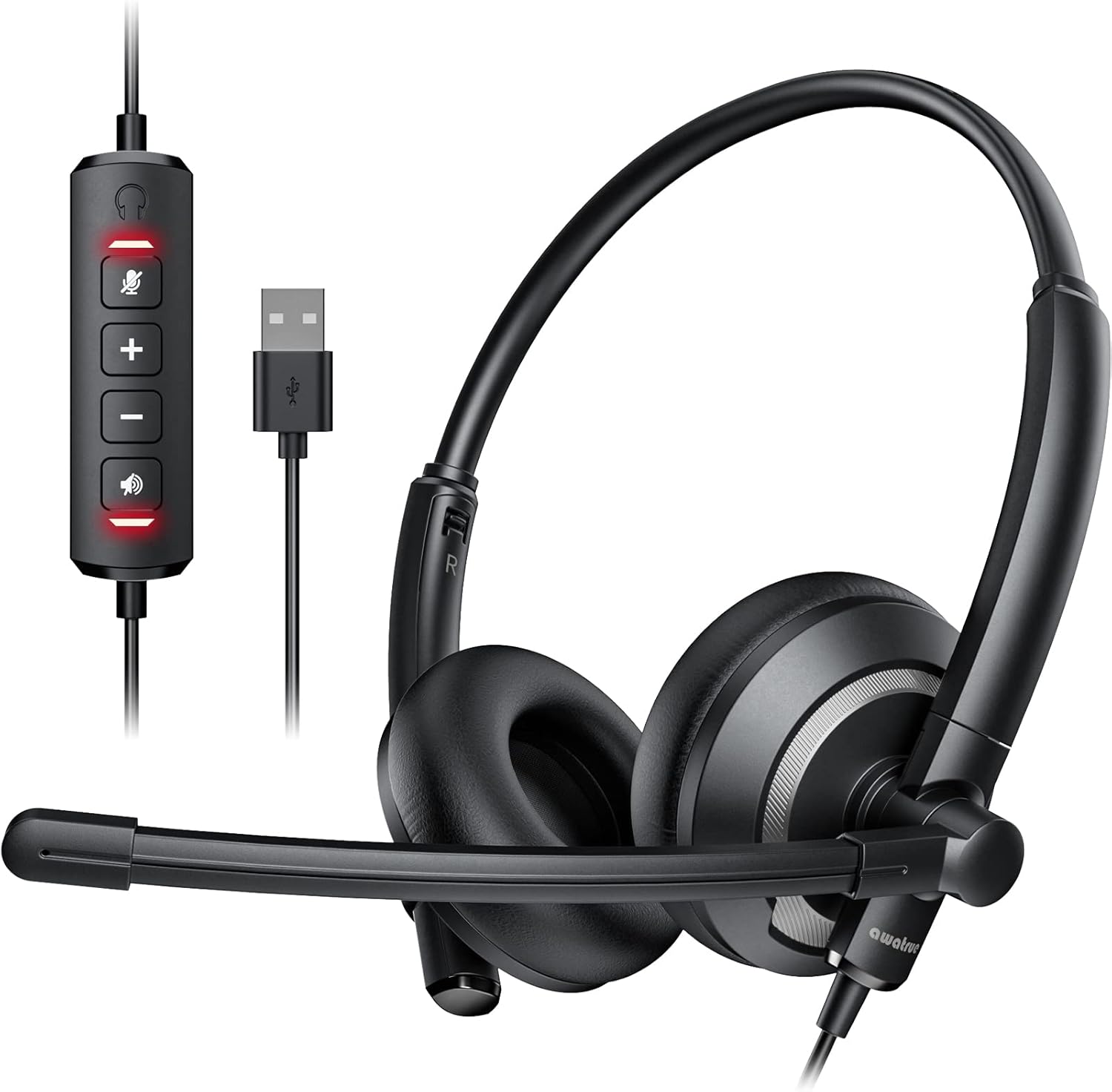 EH05-U Wired USB Headset with Noise Cancelling Microphone for PC Laptop - Headph...