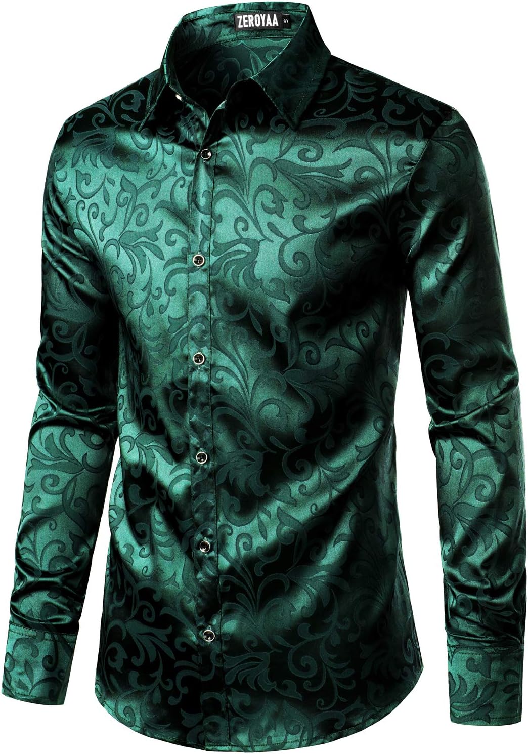 ZEROYAA Men's Luxury Dress Shirt, Special Long Sleeve Shirt with Jacquard Finish...