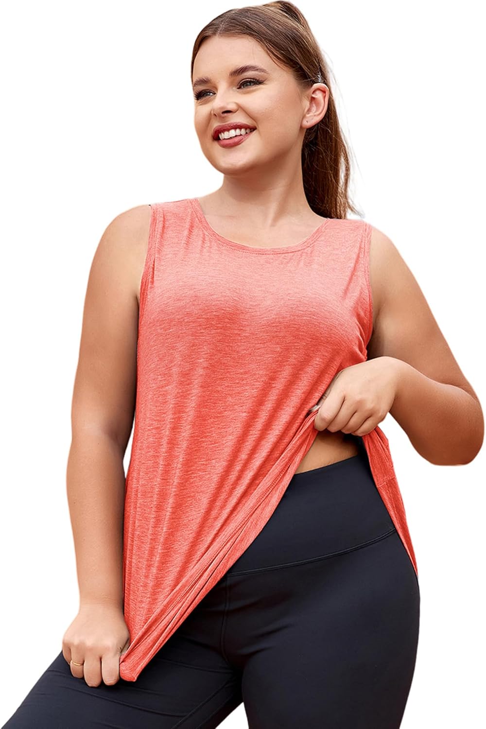 LALAGEN Plus Size Womens Workout Tank Tops Sleeveless Flowy Yoga Athletic Runnin...