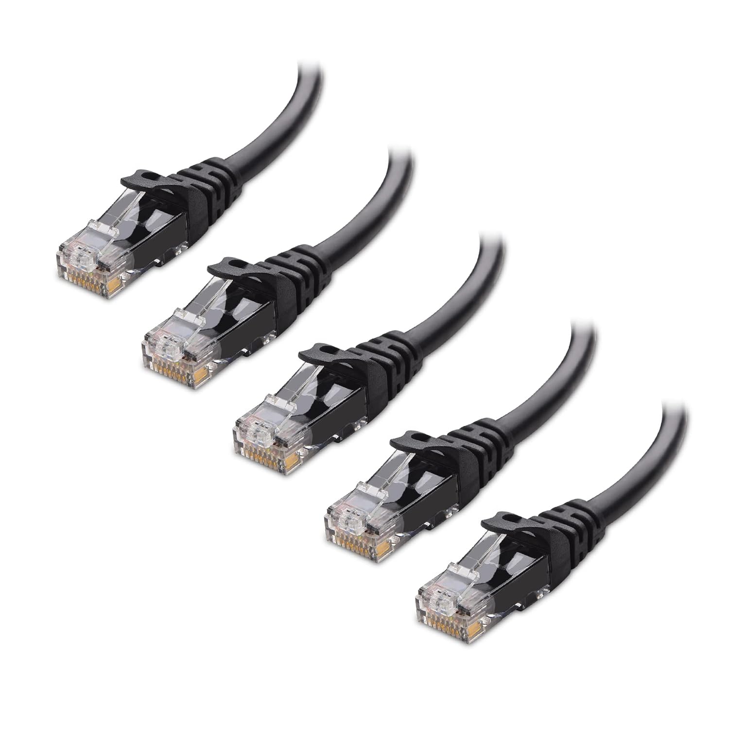 Cable Matters 10Gbps 5-Pack Snagless Short Cat 6 Ethernet Cable 3 ft (Cat6 Cable...