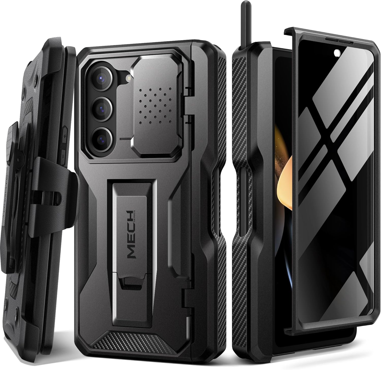 TONGATE for Z Fold 5 Case with Privacy Screen Protector, [Built-in S Pen Holder...