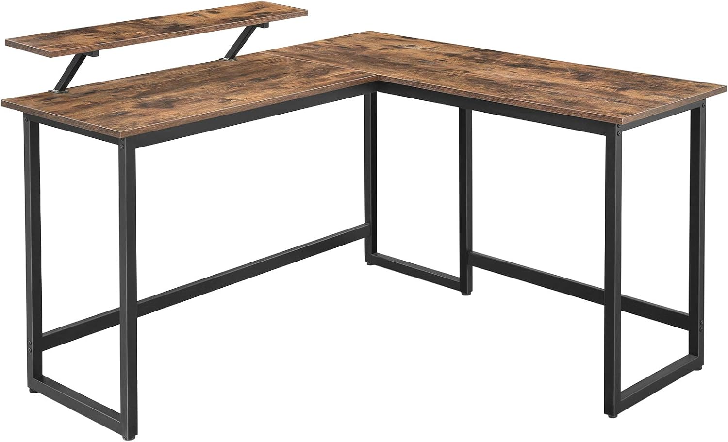 VASAGLE L-Shaped Desk, Special L-Shaped Desk With Screen Stand for Studying, Gam...