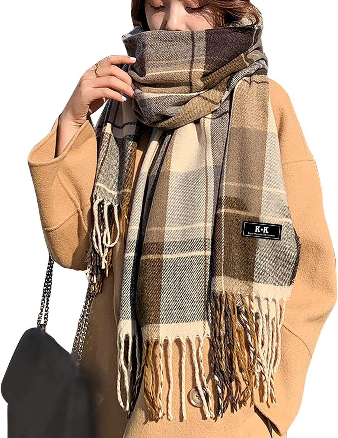 Winter Tartan Scarf, Special Women Plaid Blanket Scarves, Innovative Warm Check...