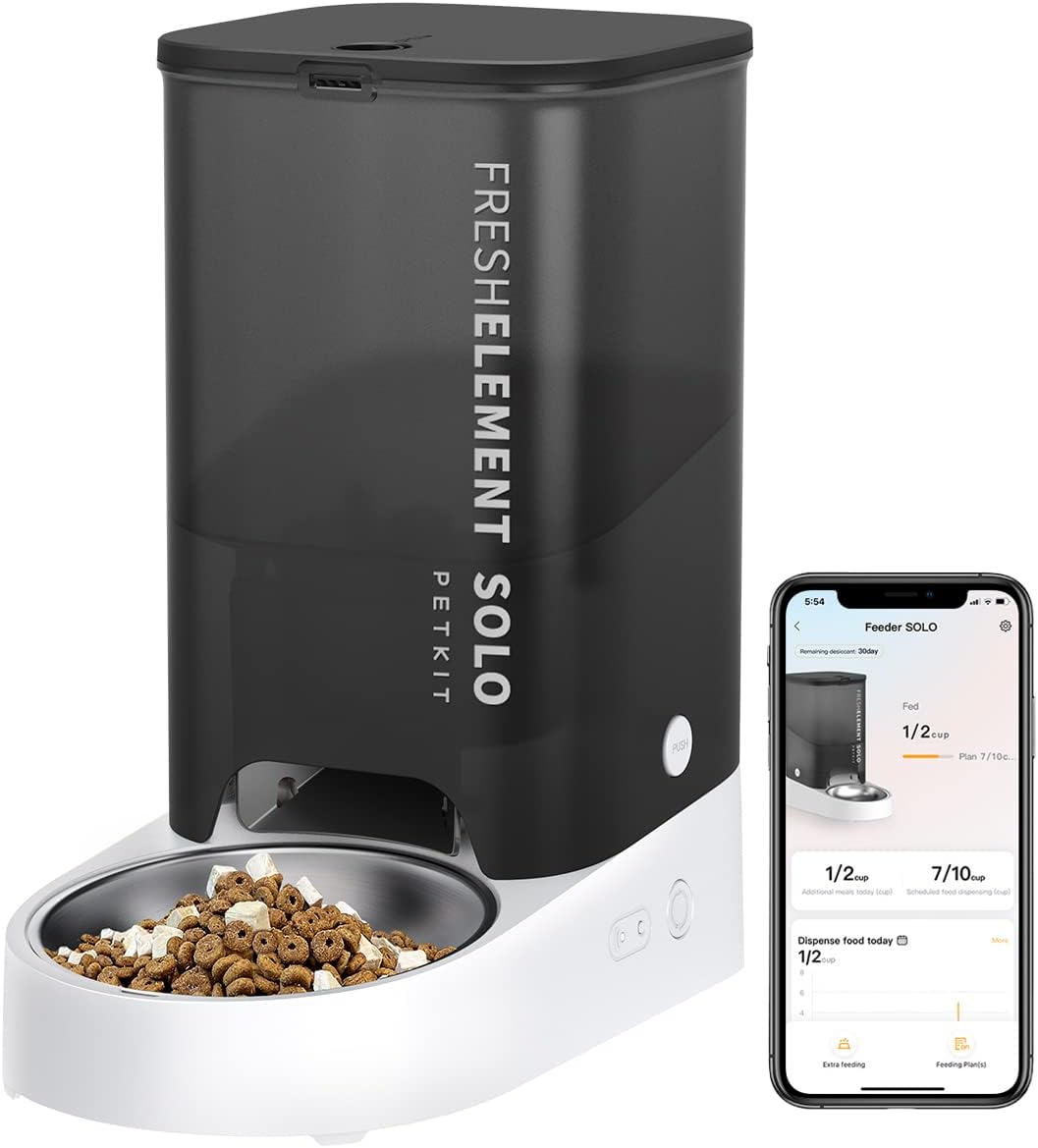 PETKIT Automatic Pet Feeder, 3L WiFi Cat Dog Feeder, Schedule Feeding Pet Food D...