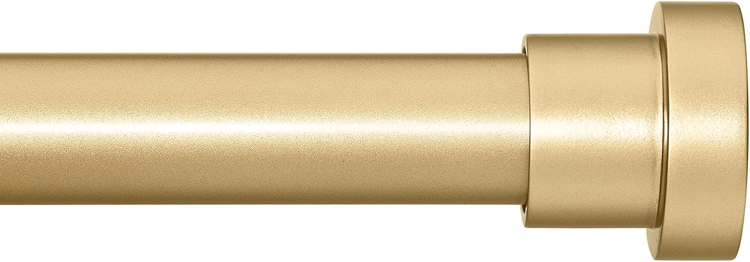 Briofox gold Curtain Rods for Windows 48 To 84 Inch, 1 Inch Heavy Duty Adjustabl...