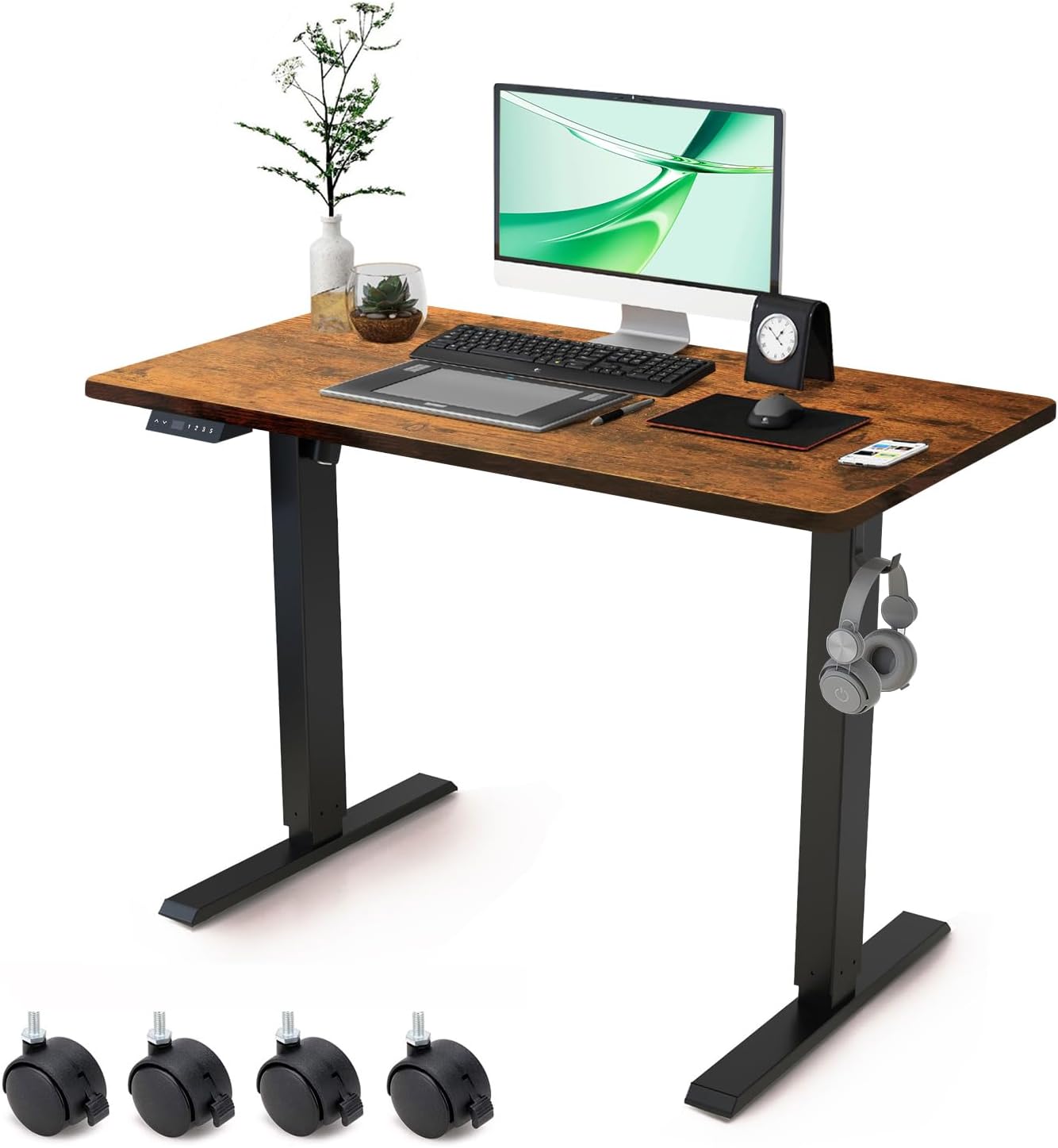 Electric Standing Desk Whole Piece Desktop Height Adjustable Desk- Standing Comp...