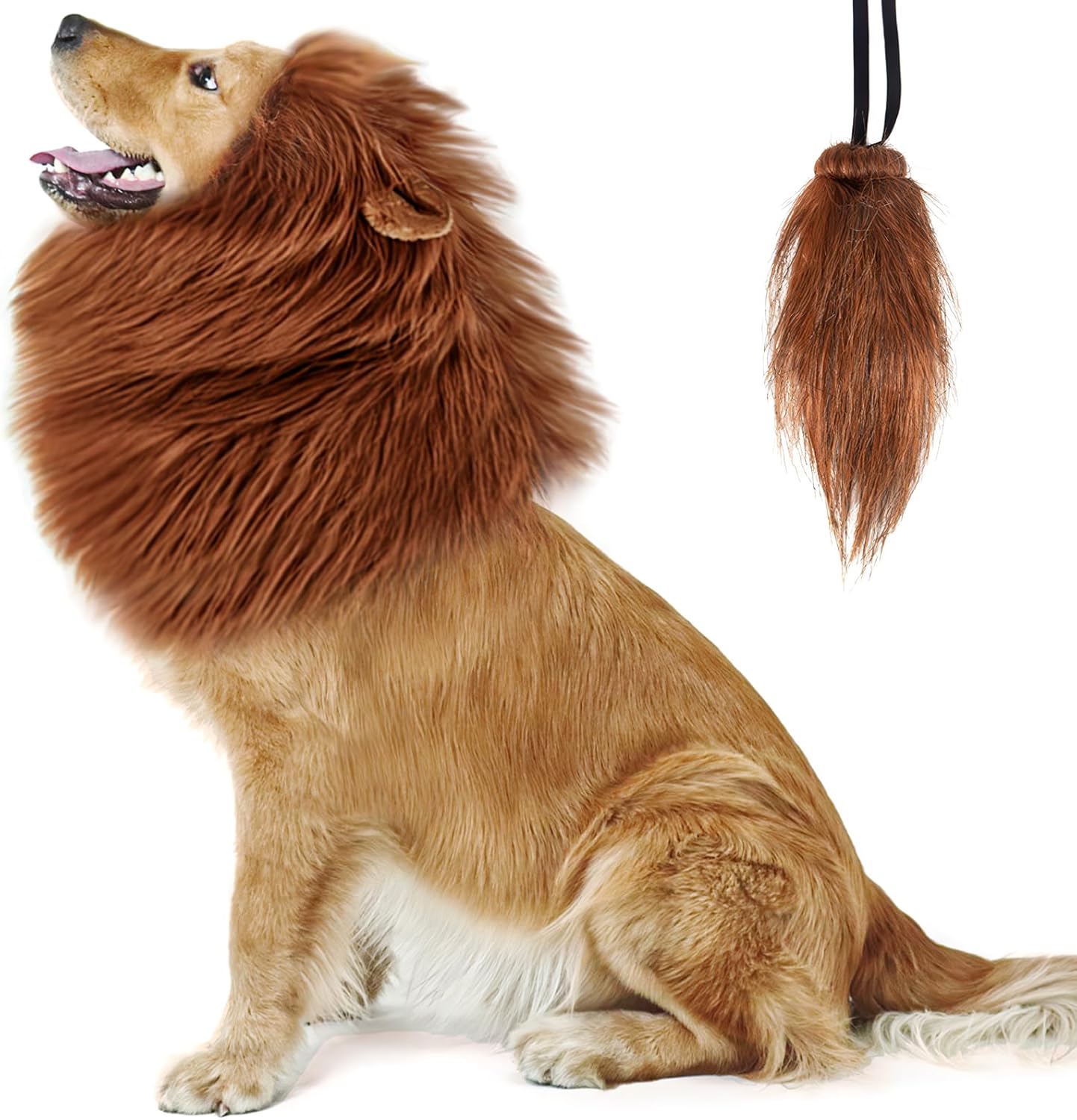 NEWBEA Lion Mane for Dog Costume, Special Dog Lion Mane, Realistic Funny Wig for...